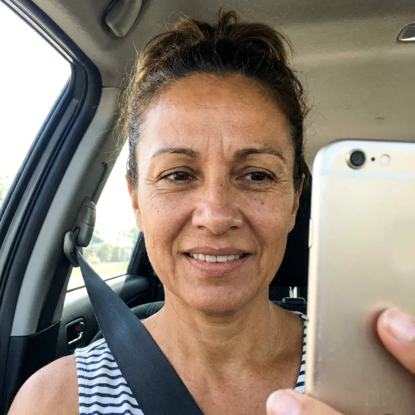 Patricia wearing the foundation