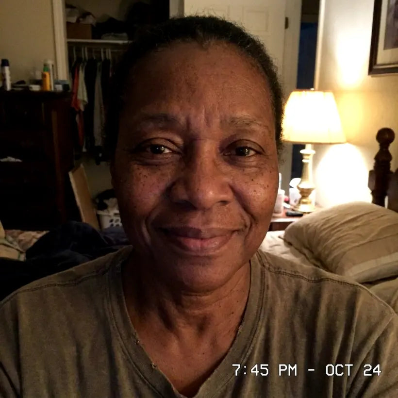 Linda wearing the foundation