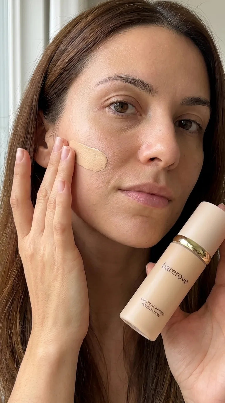 Blending it across her cheek