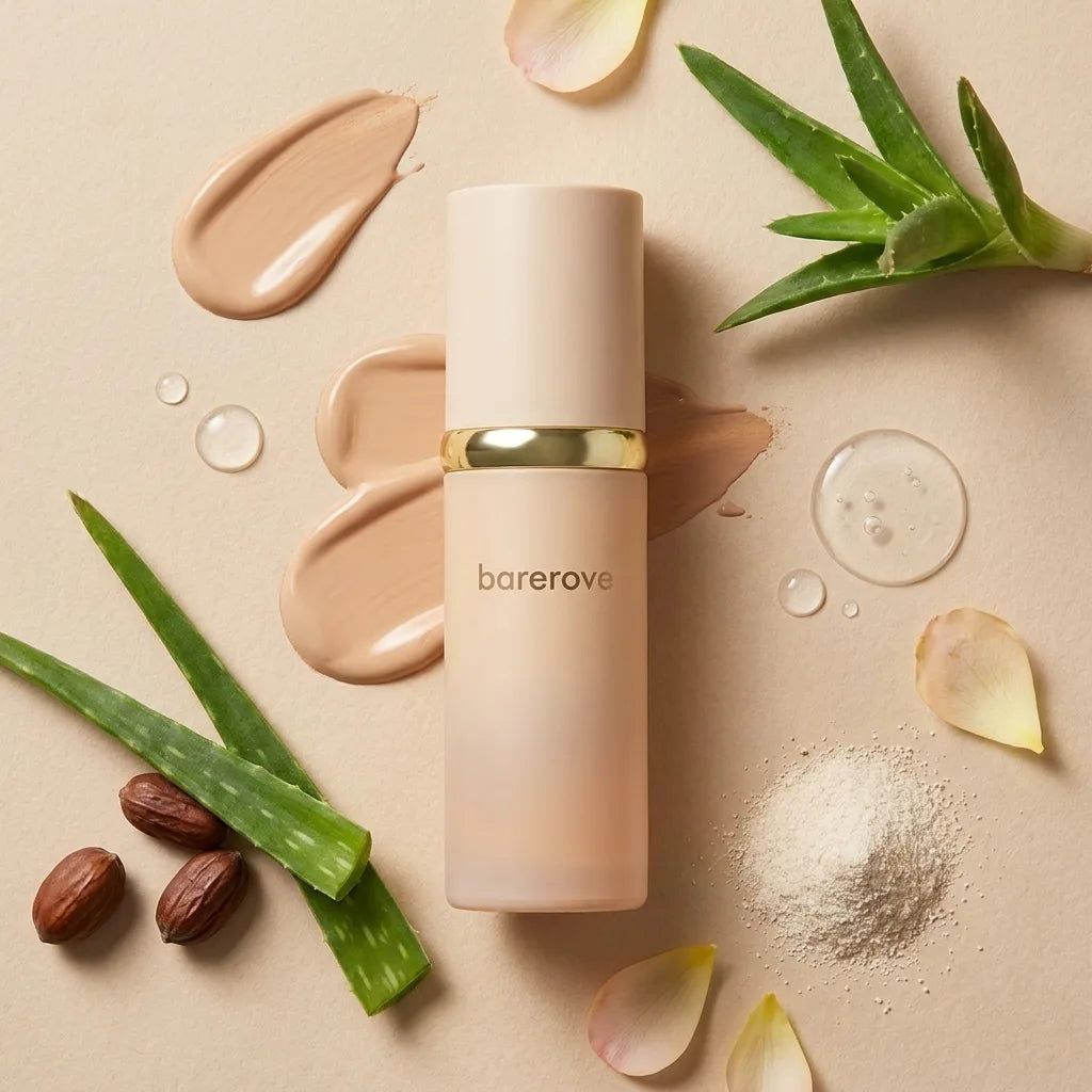 The bottle with aloe and squalane, the moisturizer step