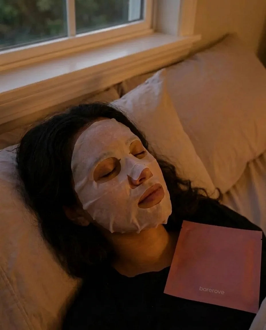 Mask on white, just applied