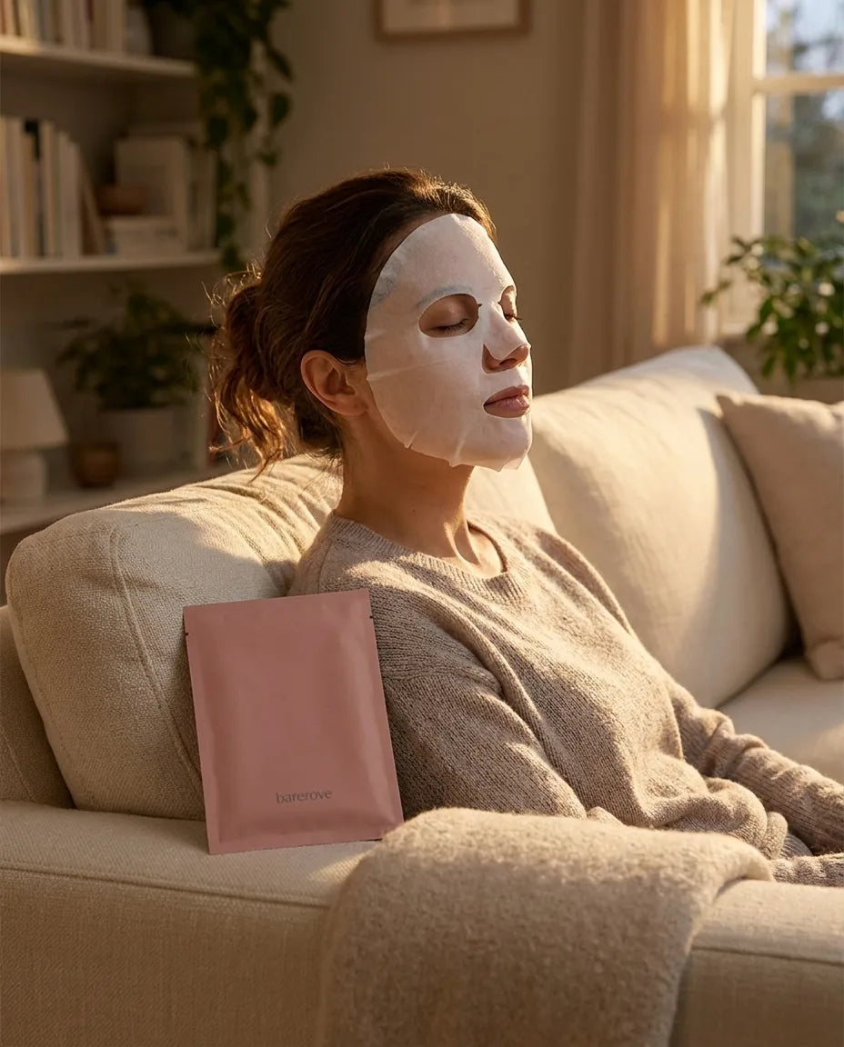 The mask worn flat on the face, full coverage