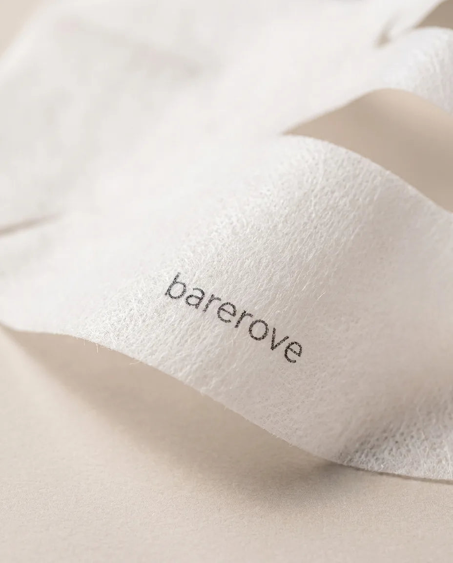 Macro of the mask sheet weave with the barerove mark