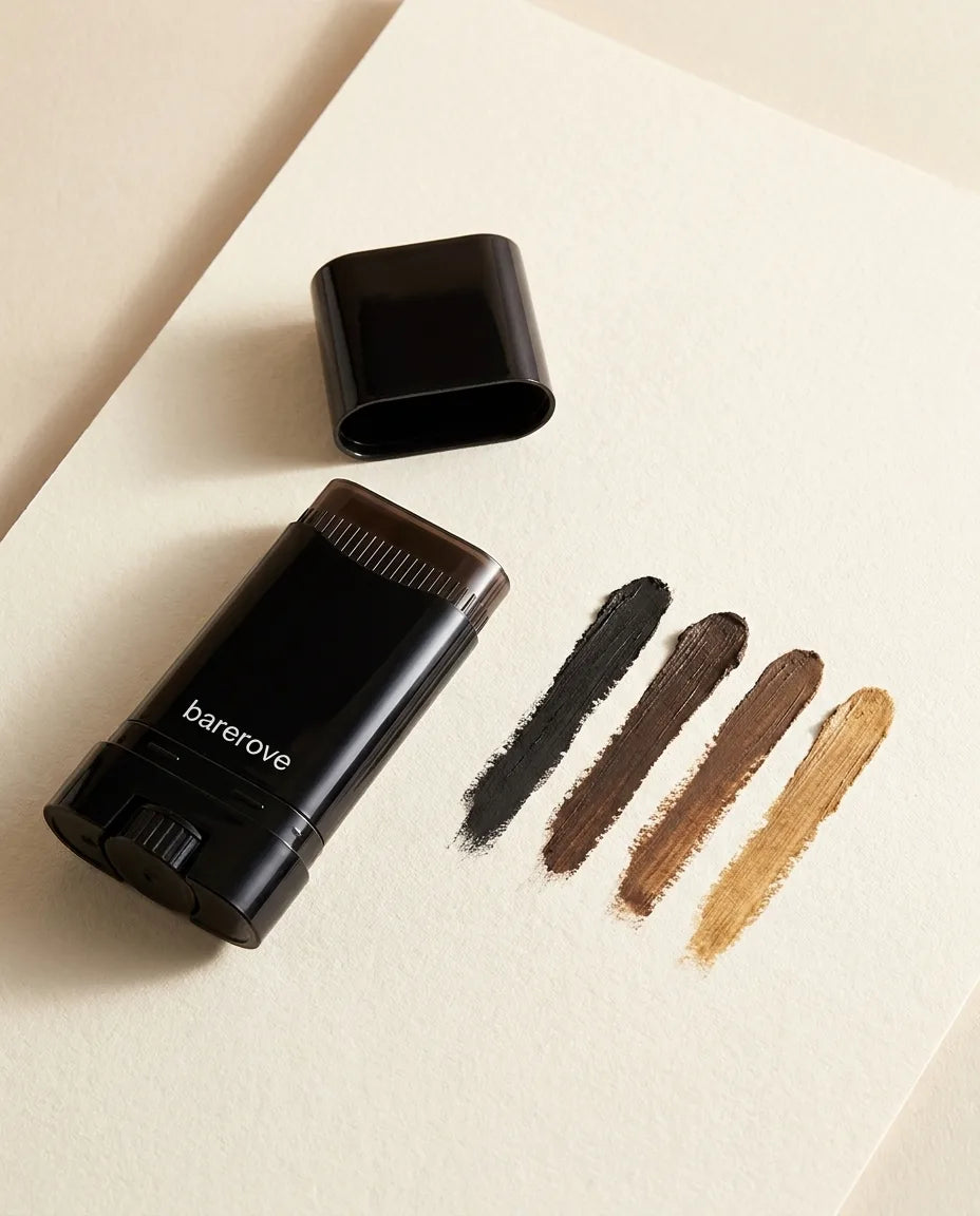 Real pigment exposed from each shade: black, dark brown, medium brown, light brown